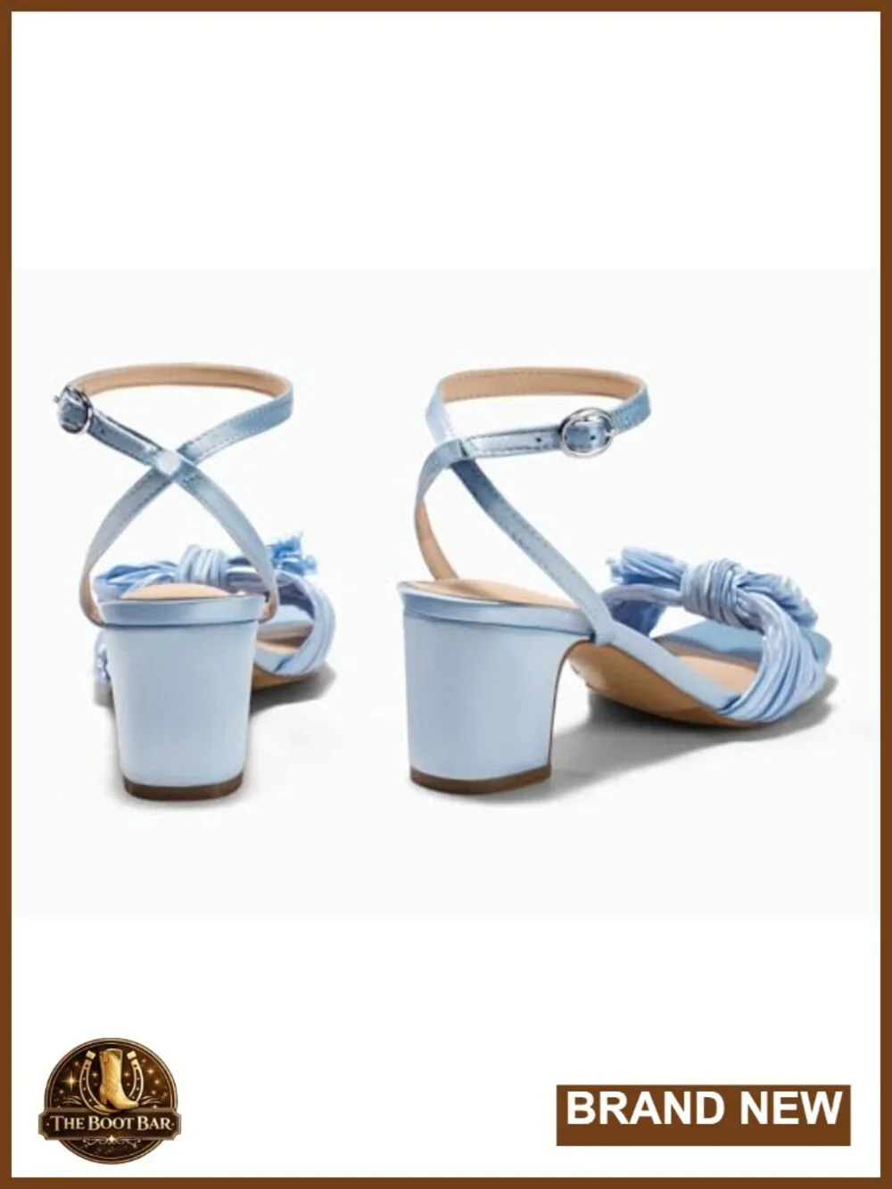 Satin Bow Heeled Sandals Open Toe Ankle Strap Low Block Heel Wedding Dressy